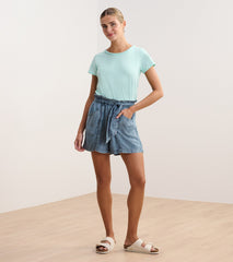 Hatley Braided Neck Tee - Aruba Blue