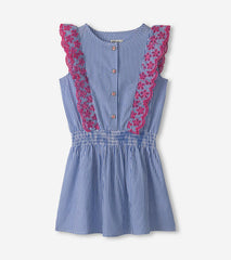 Hatley Girls Pinstripe Ruffle Dress