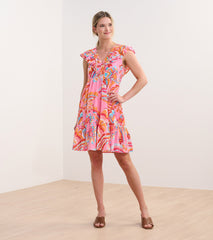Hatley Zoe Ruffle Sleeve Dress - Blooming Palms