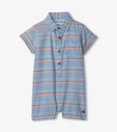 Hatley Baby & Toddler Boys Striped Blue Woven Romper