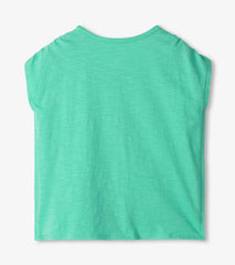 Hatley Girls Palm Tree Cinched Shoulder Top