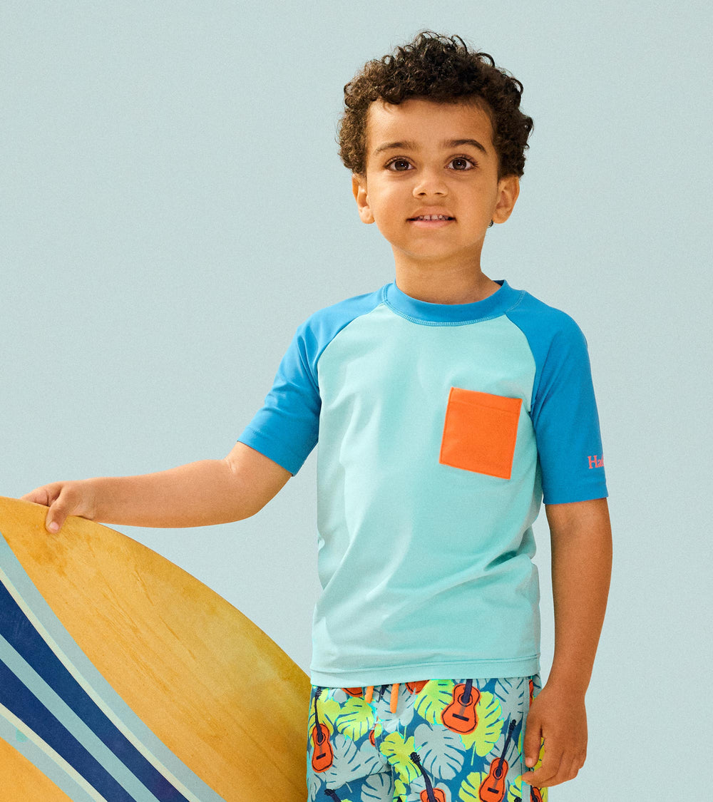 Hatley Boys Blue Short Sleeve Rashguard