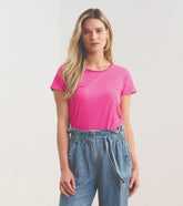 Hatley Braided Neck Tee - Fuschia