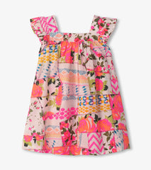 Hatley Girls Floral Patchwork Flutter Puff Dress