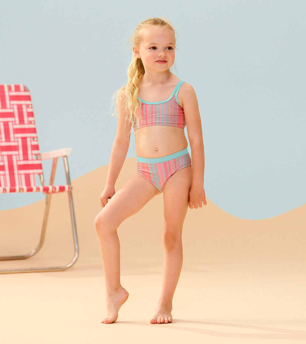 Hatley Girls Shimmer Stripe Bikini Set