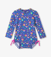 Hatley Baby Girls Watercolor Doodles Rashguard Swimsuit