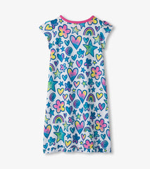 Hatley Girls Watercolor Doodles Nightdress
