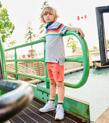 Hatley Boys 70's Stripes Polo T-Shirt