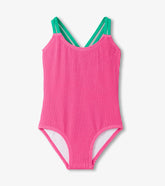 Hatley Girls Hot Pink Ribbed One-Piece Swimsuit