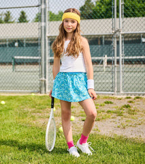 Hatley Girls Blue Candy Hearts Ruffle Skort