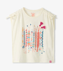 Hatley Girls Friendship Bracelet Cinched Shoulder Top
