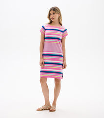 Hatley Zip-Back Tee Dress - Cheery Stripes