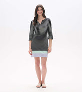 Hatley Lily Notch Neck Dress - Caviar Stripes