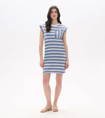 Hatley Pocket Tee Dress - Double Blue Horizon