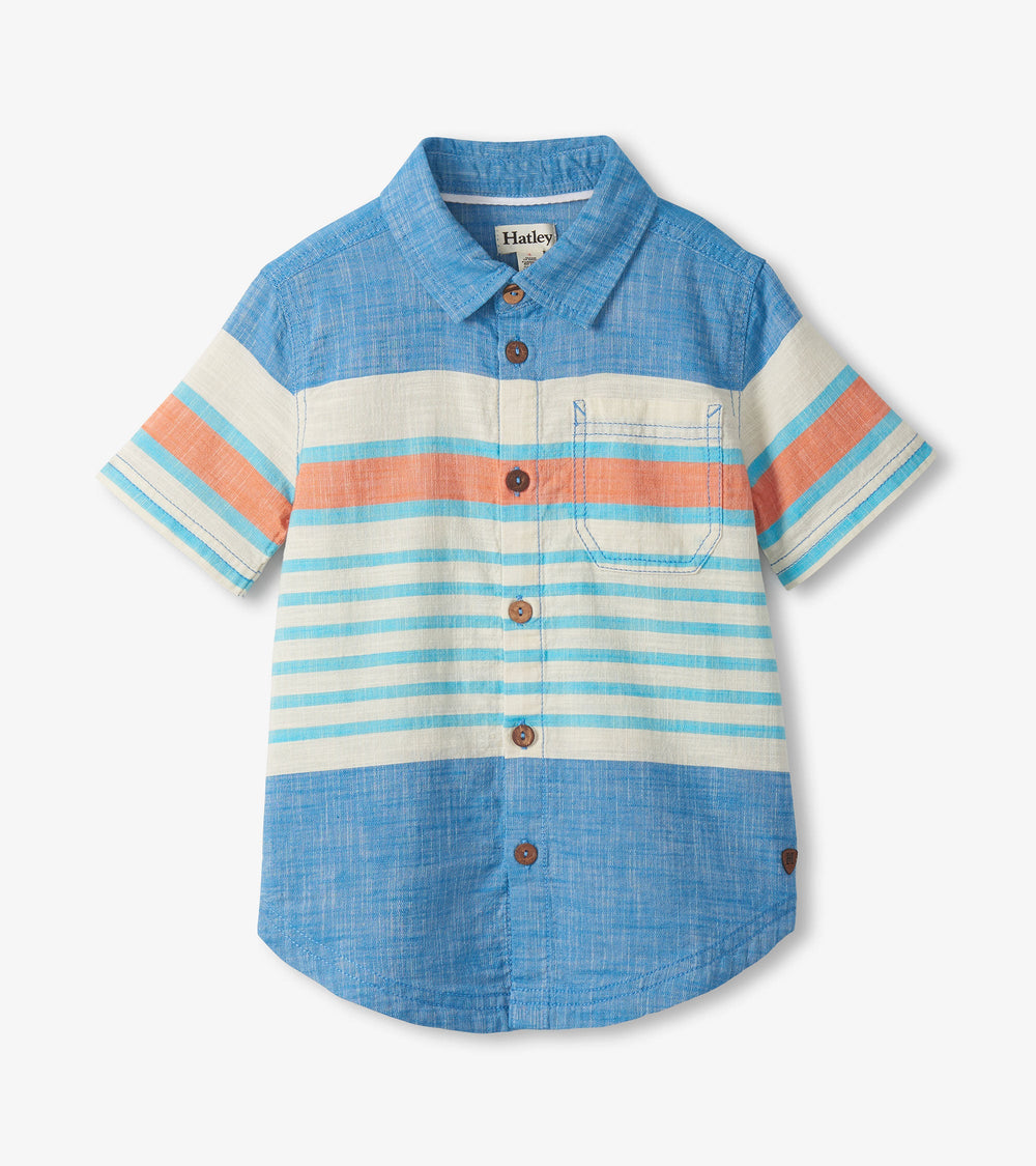 Hatley Boys Fresh Stripes Chambray Button Down Shirt