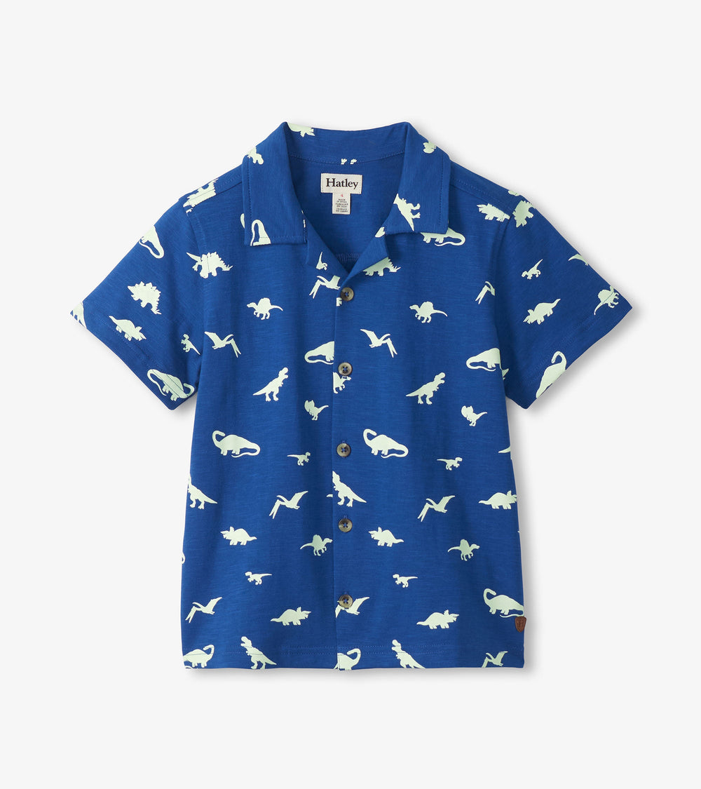 Hatley Boys Glow in the Dark Dinos Jersey Button Down