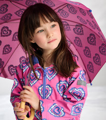 Hatley Girls Color Changing Heart Burst Zip-Up Rain Jacket