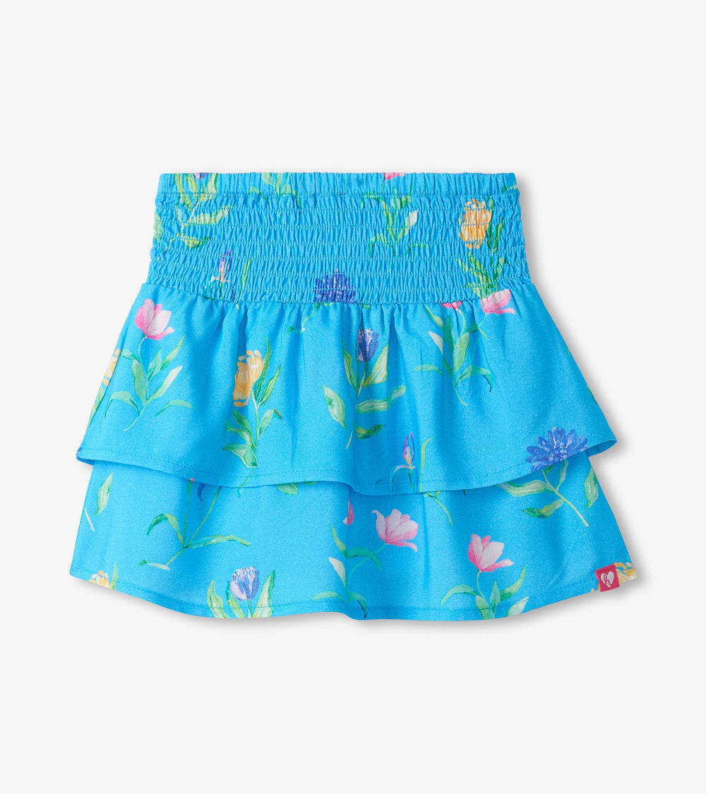 Hatley Girls Hyper Real Floral Smocked Waist Skirt