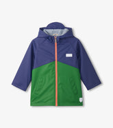 Hatley Boys Navy & Green Colorblock Rain Jacket