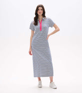 Hatley Contrast Zip Maxi Dress - Limoges Stripes