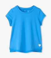 Hatley Girls Malibu Blue Mesh Trim T-Shirt