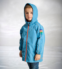 Hatley Boys Niagara Blue Jersey Lined-Rain Jacket