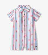 Hatley Baby Boys Preppy Lobsters Woven Romper