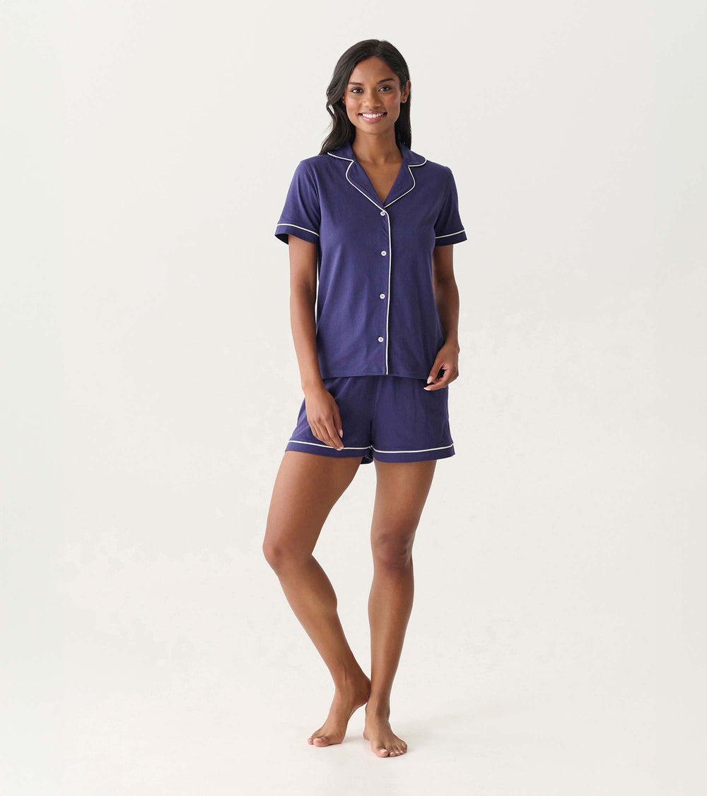 Hatley Women's Classic Navy Short Pajama Set