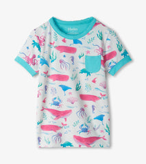 Hatley Girls Painted Sealife Bamboo Short Pajama Set