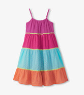 Hatley Girls Rainbow Color Block Strappy Midi Dress