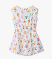 Hatley Girls Shells and Sunshine Smocked Waist Dress