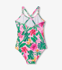 Hatley Girls Tropical Flowers One-Piece Swimsuit