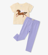 Hatley Baby & Toddler Girls Dreamy Horse T-Shirt & Legging Set