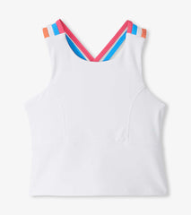 Hatley Girls White Strappy Active Tank
