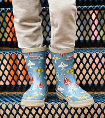 Hatley Boys Airplanes Shiny Rain Boots