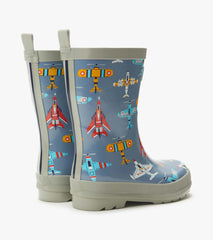 Hatley Boys Airplanes Shiny Rain Boots