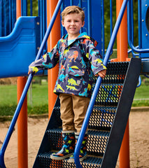 Hatley Boys Neon Dinos Rain Jacket