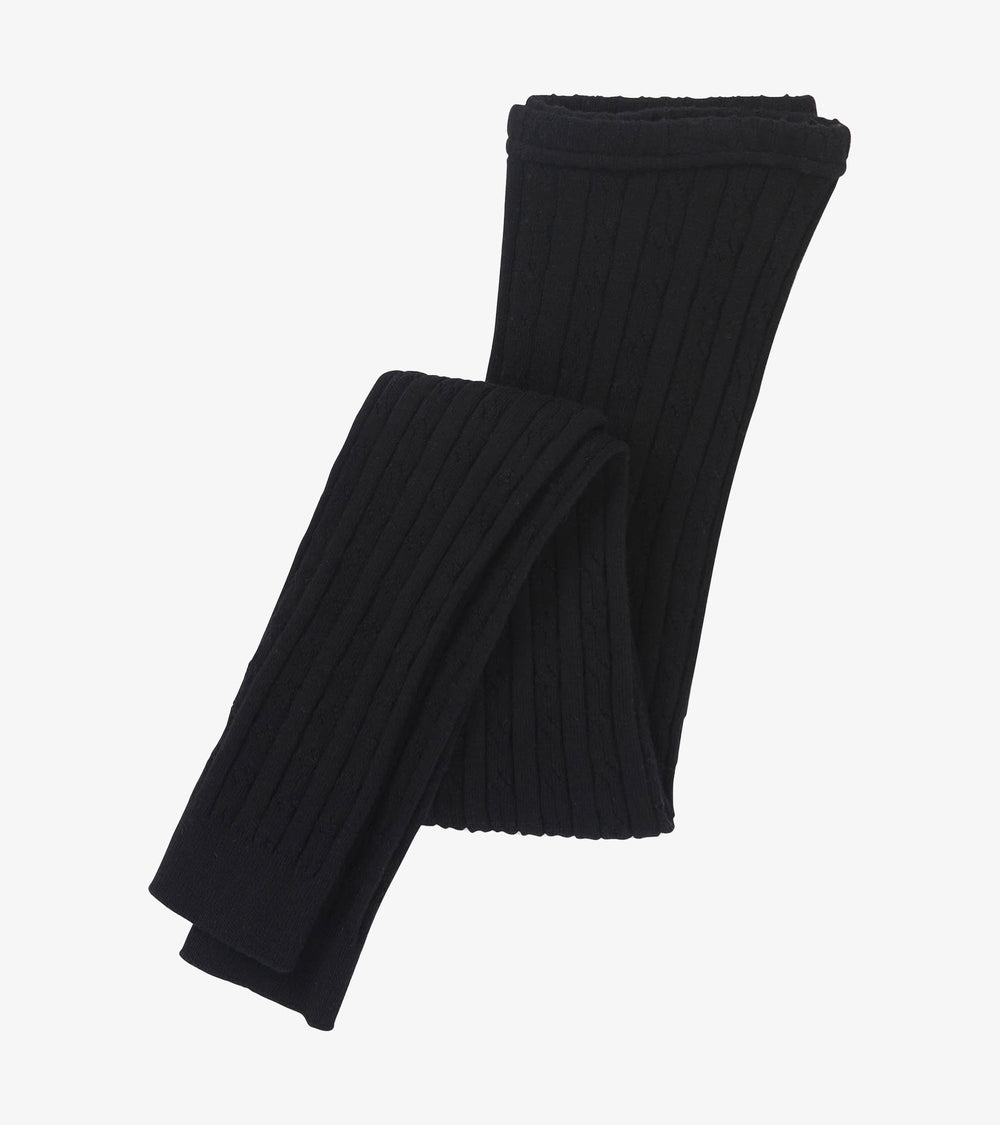 Hatley Girls Black Cable Knit Leggings