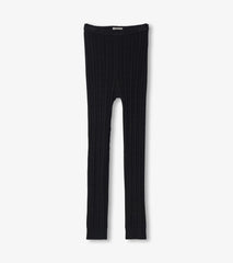 Hatley Girls Black Cable Knit Leggings