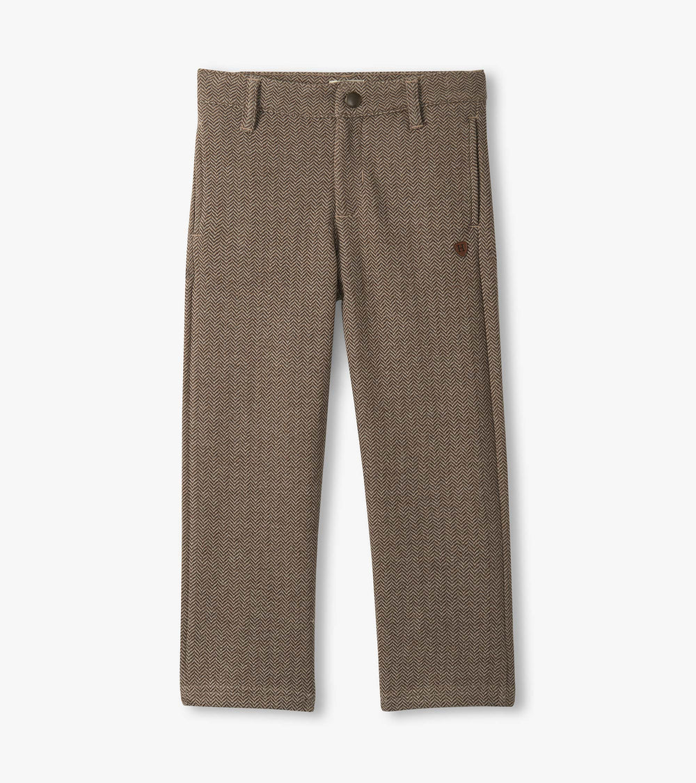 Hatley Boys Brown Sugar Herringbone Straight Leg Pants