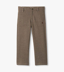 Hatley Boys Brown Sugar Herringbone Straight Leg Pants