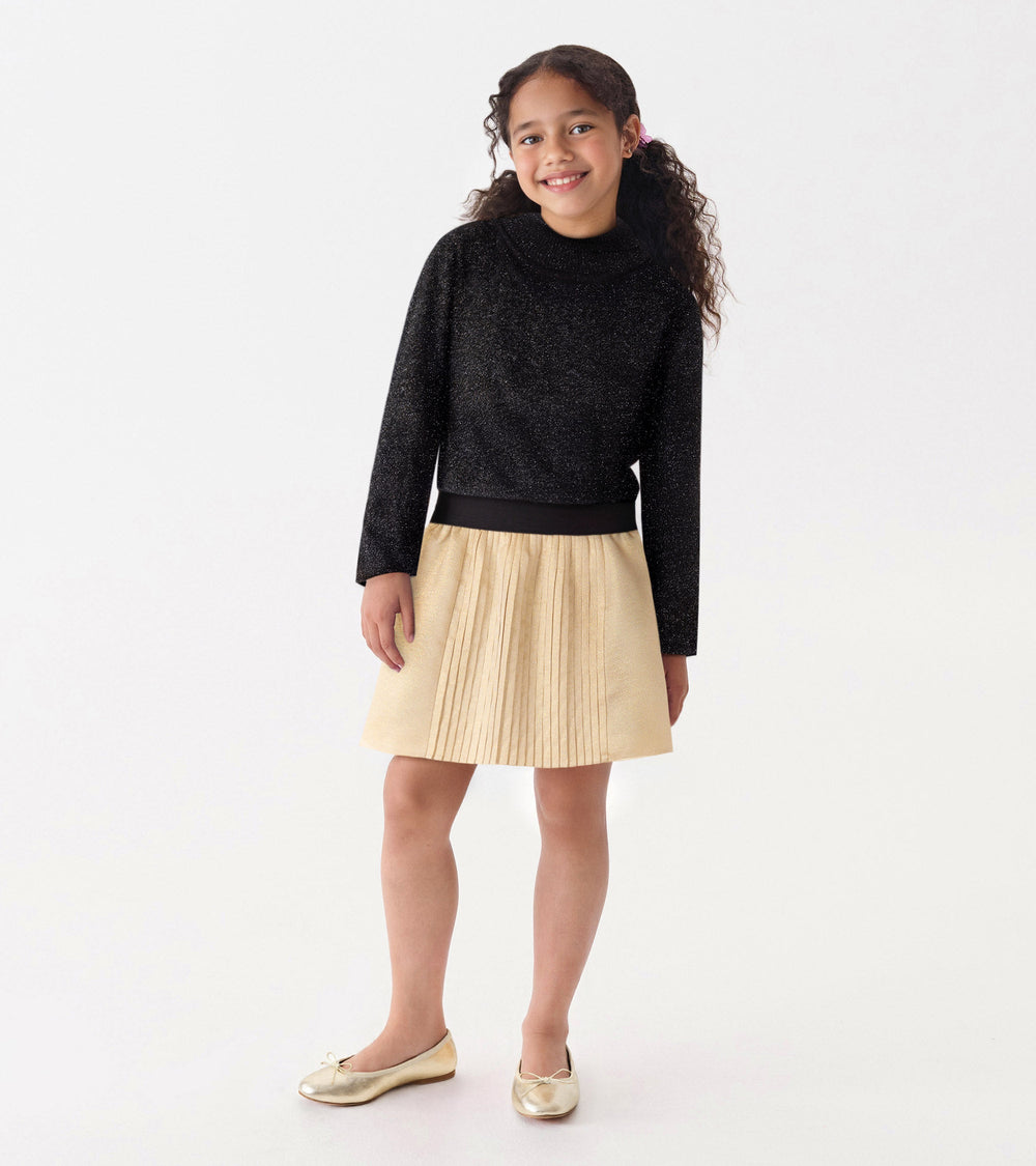 Hatley Girls Black Glitter Turtleneck