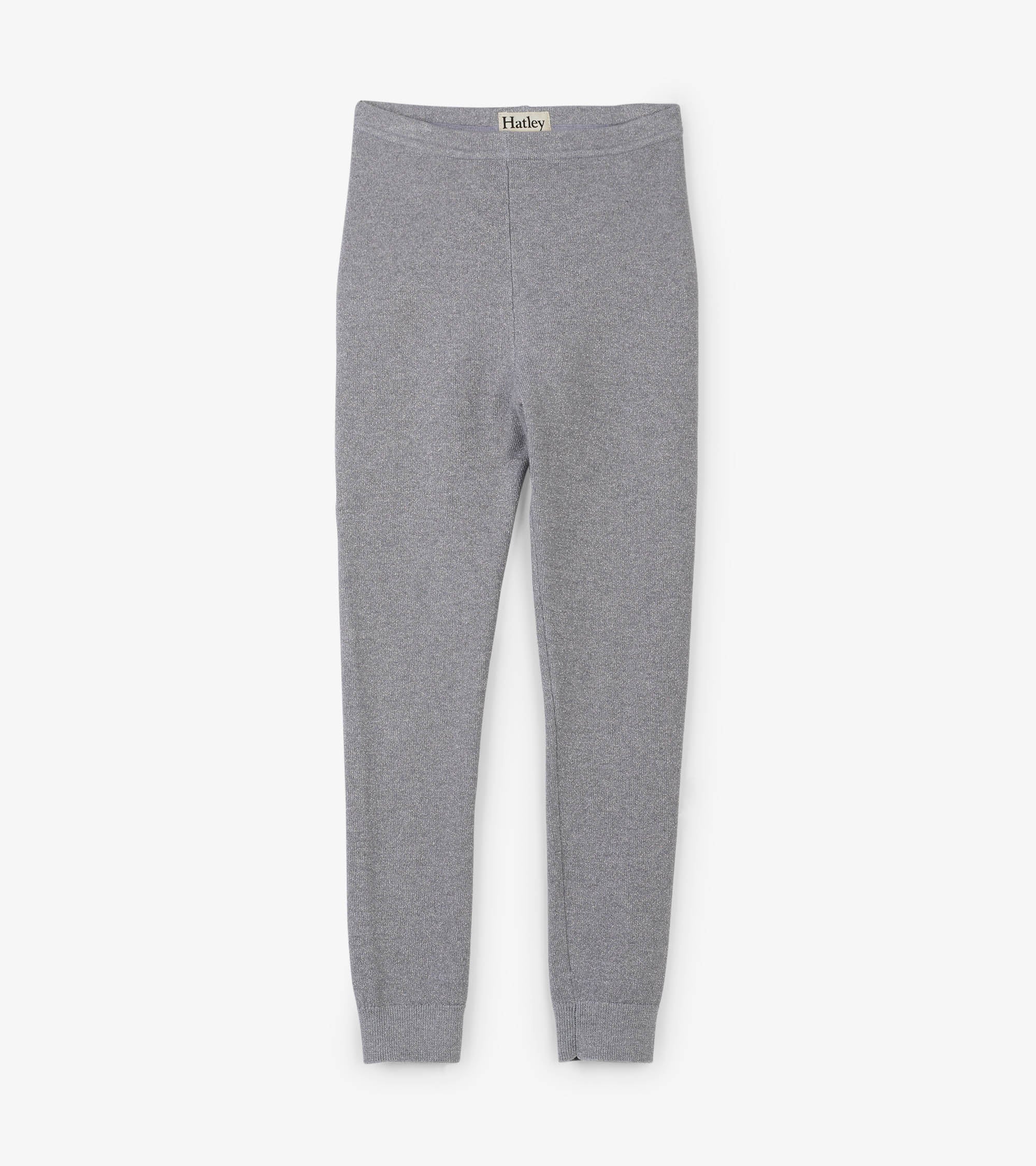 Hatley Girls Silver Shimmer Cable Knit Leggings