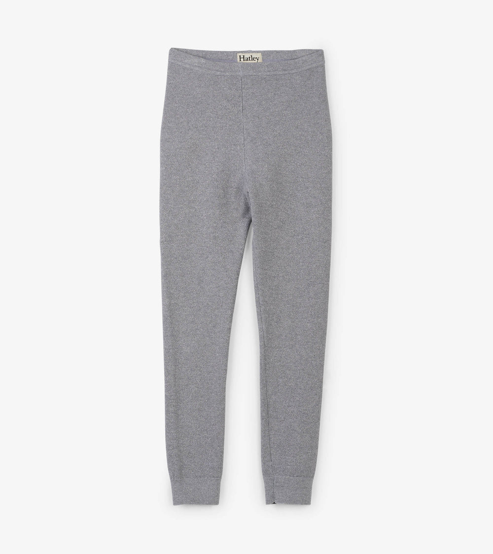 Hatley Girls Silver Shimmer Cable Knit Leggings
