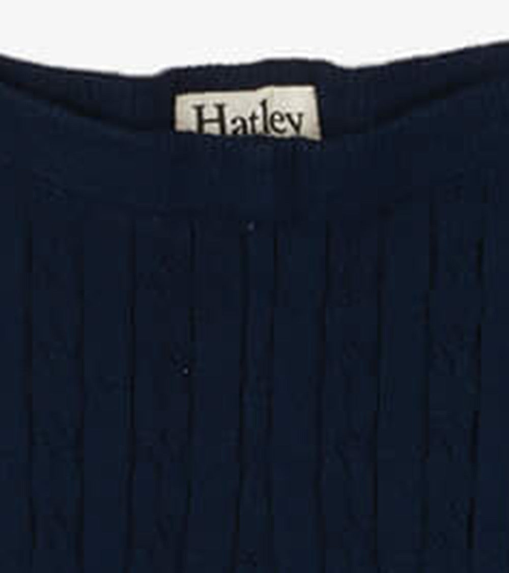 Hatley Girls Navy Cable Knit Tights