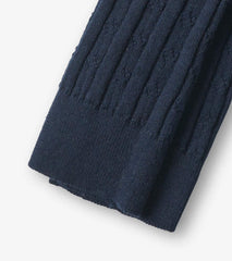 Hatley Girls Navy Cable Knit Tights