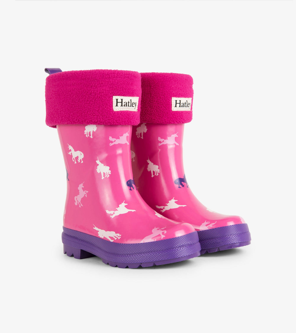 Hatley Magenta Kids Boot Liners