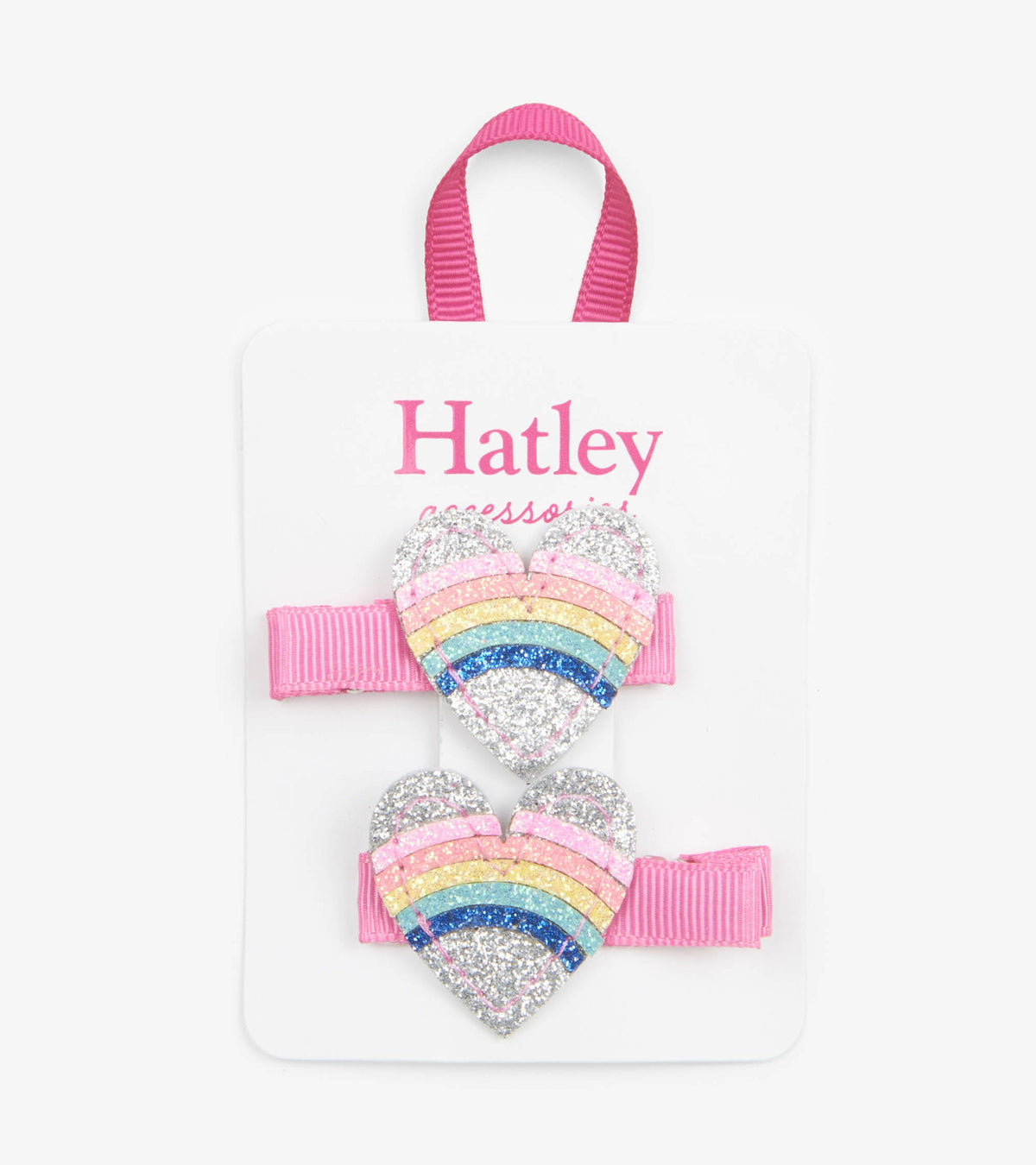 Hatley Rainbow Hearts Glitter Hair Clips