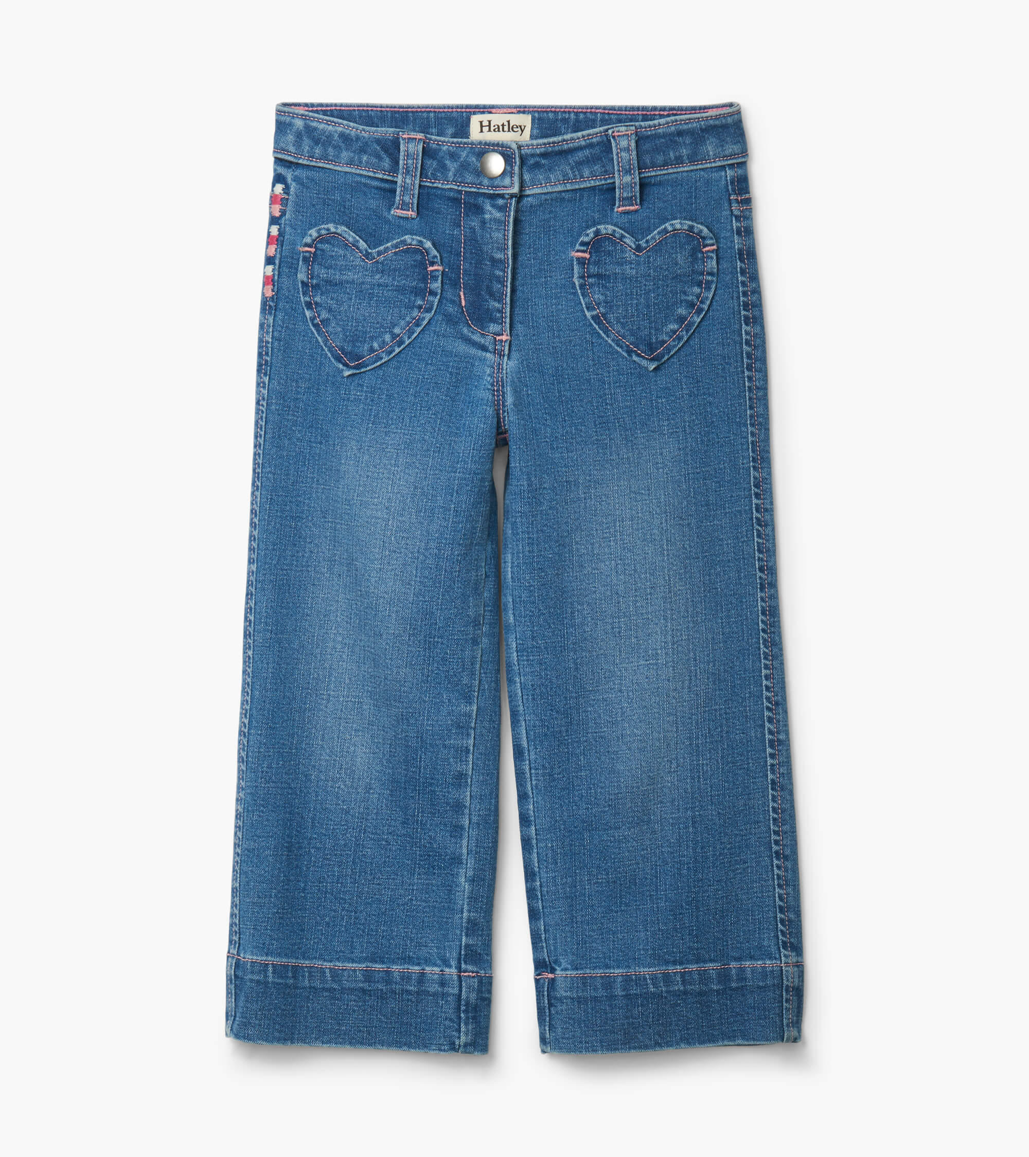 Hatley Girls Stretch Denim Wide Leg Pants