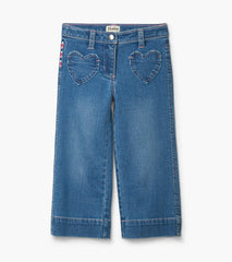 Hatley Girls Stretch Denim Wide Leg Pants